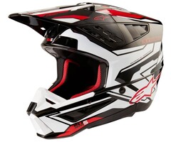Alpinestars S-M5 Motocross Helm Action schwarz weiss rot