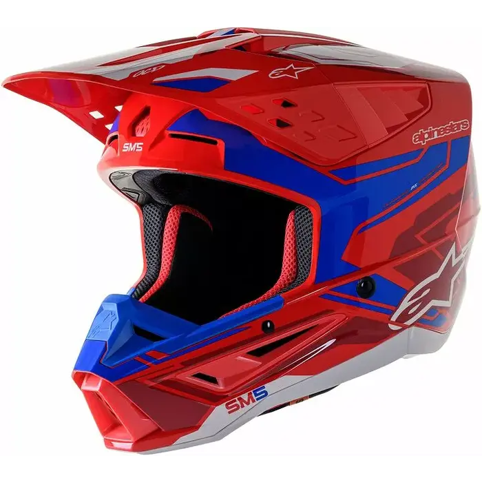 Alpinestars S-M5 Motocross Helm Action rot blau
