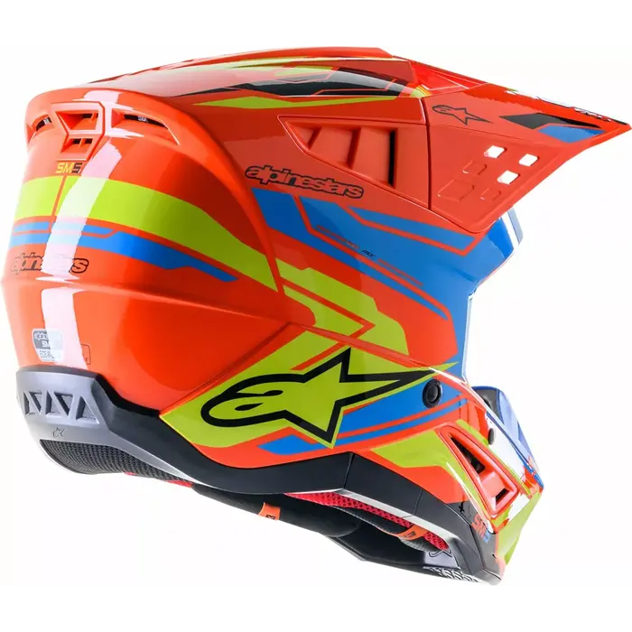 Alpinestars S-M5 Motocross Helm Action orange blau neongelb