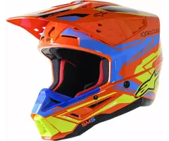 Alpinestars S-M5 Motocross Helm Action orange blau neongelb