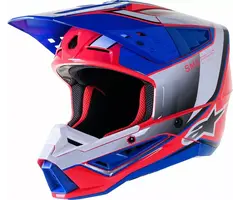 Alpinestars SM5 Motocross Helm Sail blau rot weiss