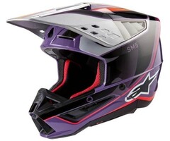 Alpinestars SM5 Motocross Helm Sail violett schwarz silber