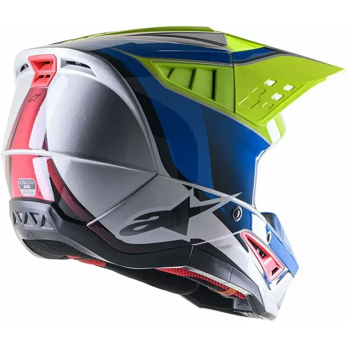Alpinestars SM5 Motocross Helm Sail grau neongelb enamel blau