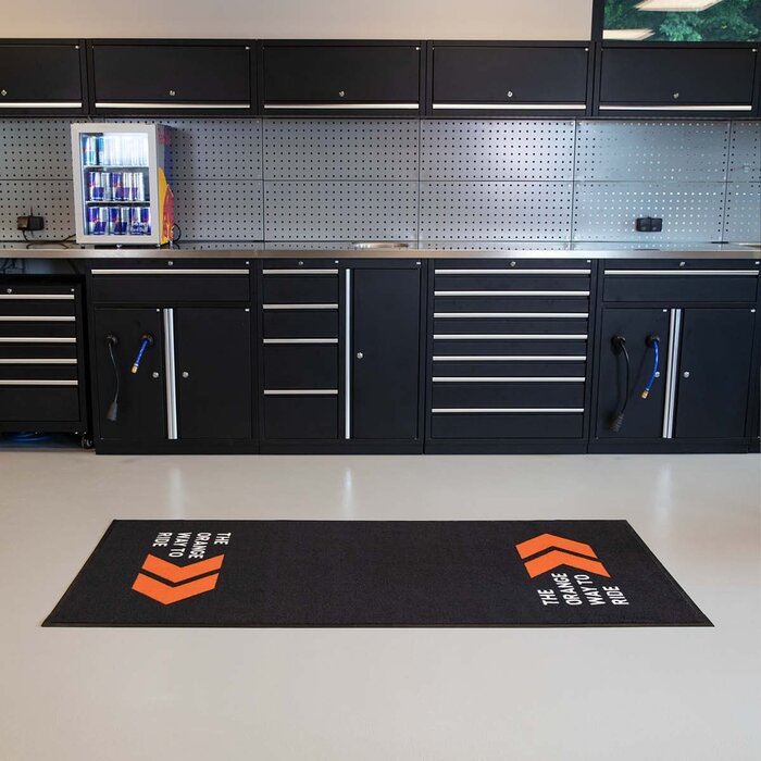 AWorkx Unterlegsmatte Motorrad Teppich V5 schwarz orange