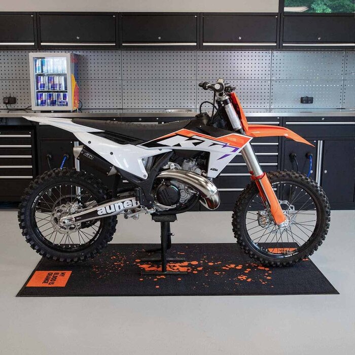 AWorkx Unterlegsmatte Motorrad Teppich V4 schwarz orange