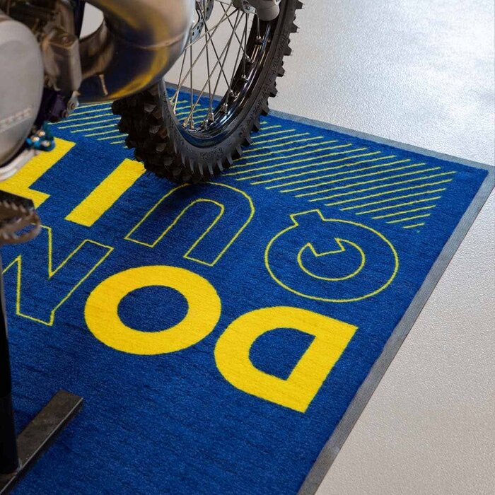 AWorkx Unterlegsmatte Motorrad Teppich V3 blau gelb