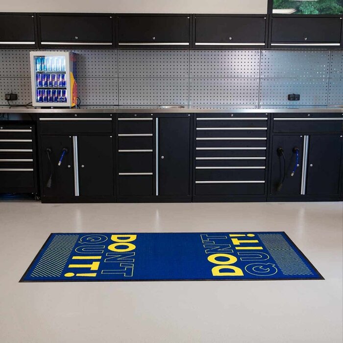 AWorkx Unterlegsmatte Motorrad Teppich V3 blau gelb