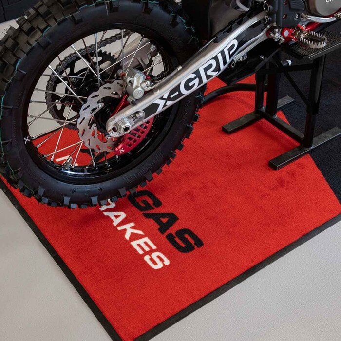 AWorkx Unterlegsmatte Motorrad Teppich V1 schwarz rot