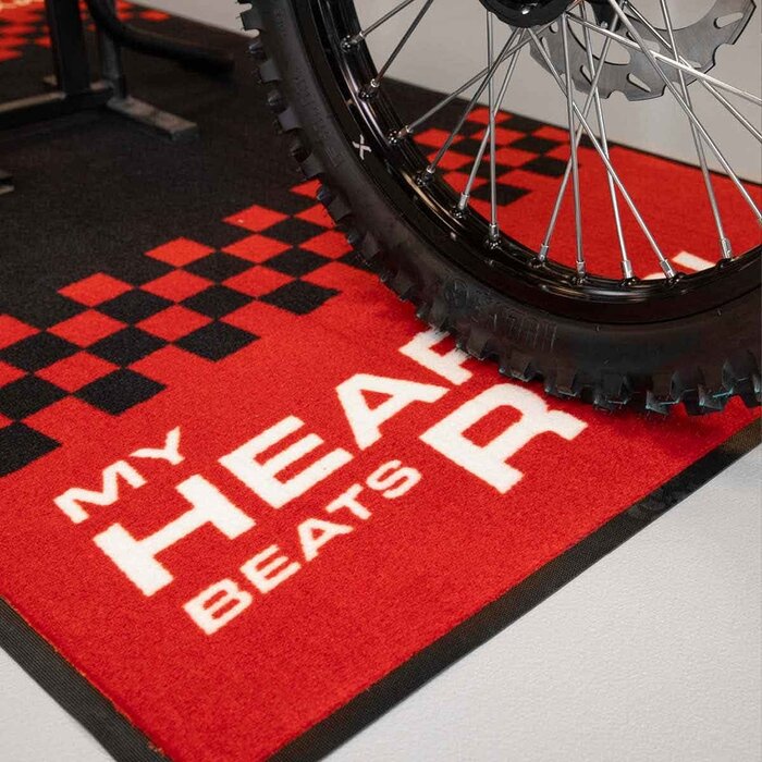 AWorkx Unterlegsmatte Motorrad Teppich V2 schwarz rot