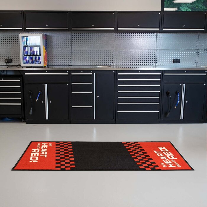 AWorkx Unterlegsmatte Motorrad Teppich V2 schwarz rot