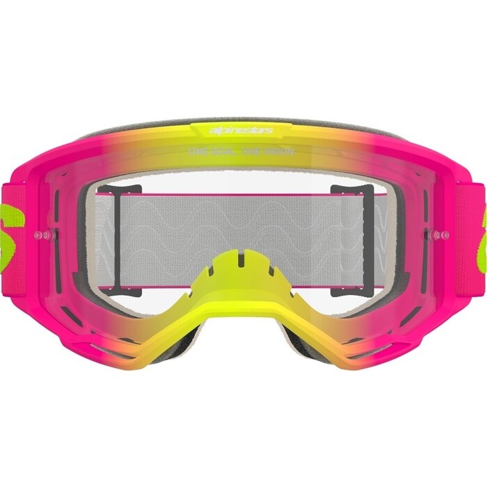 Alpinestars Vision 5 Wordmark - MX Morocross Brille pink gelb