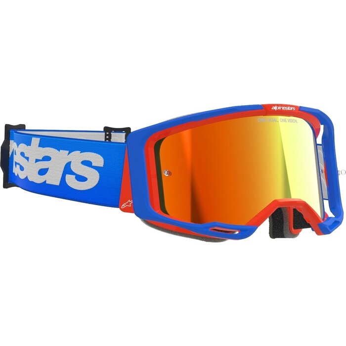 Alpinestars Vision 8 Wordmark - MX Morocross Brille rot blau