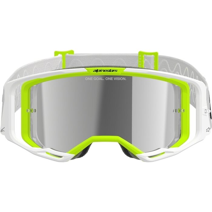 Alpinestars Vision 8 Wordmark - MX Morocross Brille weiss gelb