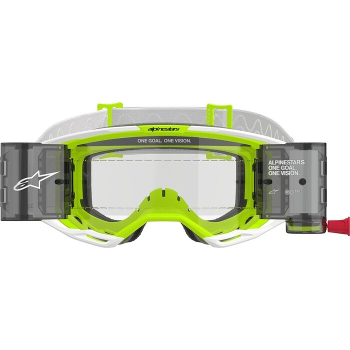 Alpinestars Vision 8 Wordmark Roll Off - MX Motocross Brille weiss gelb