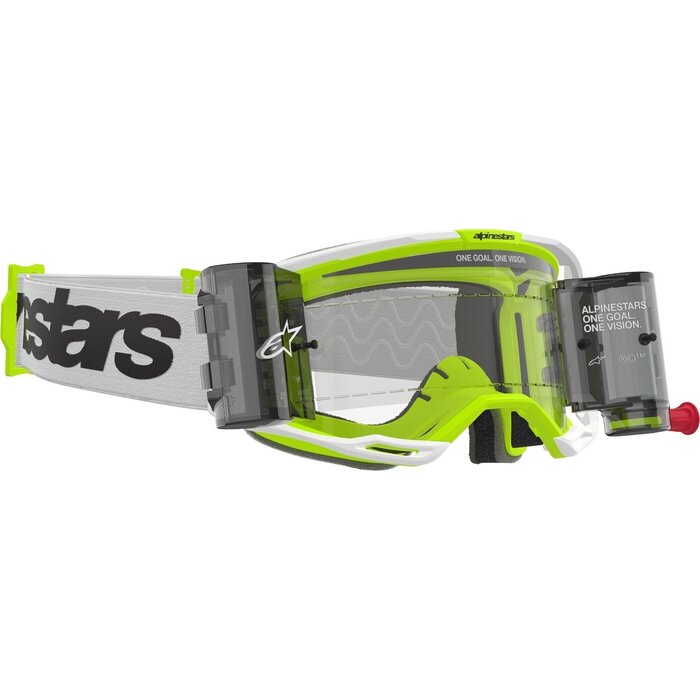 Alpinestars Vision 8 Wordmark Roll Off - MX Motocross Brille weiss gelb