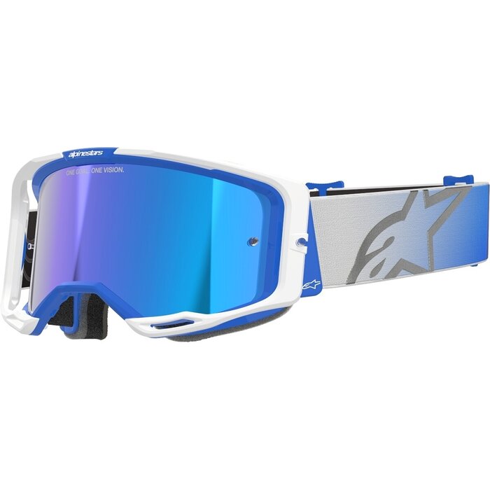 Alpinestars Vision 8 Corp - MX Motocross Brille weiss - blau