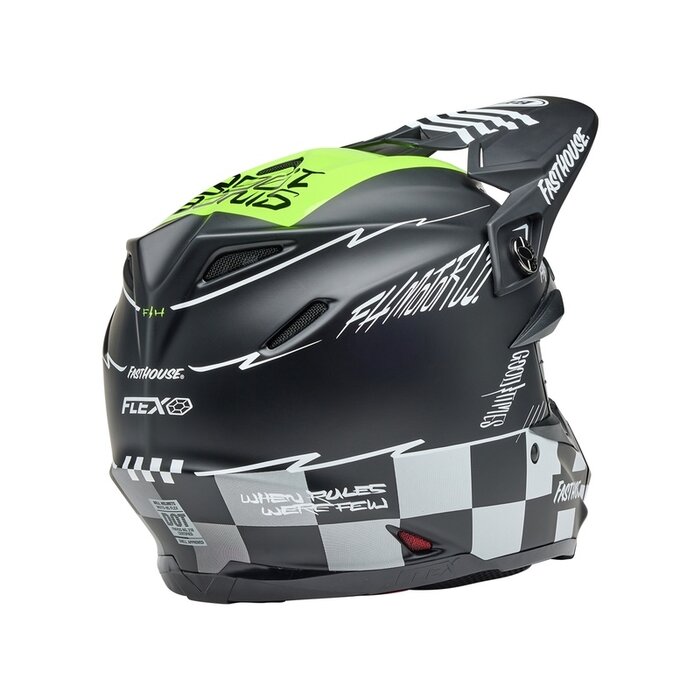 Bell Moto-9 S Flex Helm - Fasthouse Smoke Bomb Matte Gloss Black/HiViz Yellow