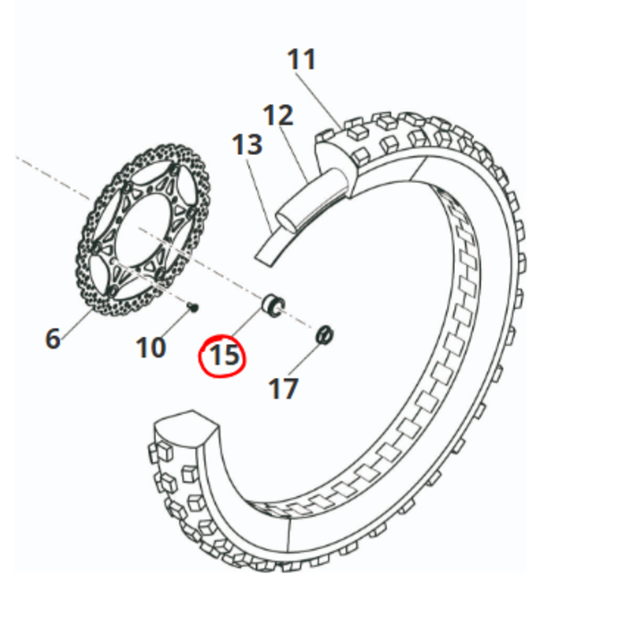Fantic Buchse Achse vorne Links Fantic XX250 Bj. 25