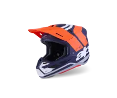 Alpinestars Supertech M7 Motocross Helm Core ECE06 orange blau matt