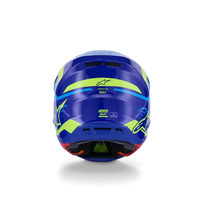 Alpinestars Supertech M7 Motocross Helm Deed ECE06 blau gelb