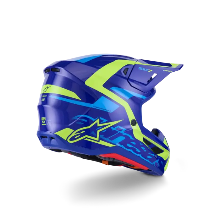 Alpinestars Supertech M7 Motocross Helm Deed ECE06 blau gelb