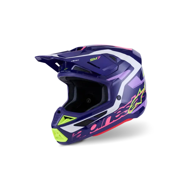 Alpinestars Supertech M7 Motocross Helm Deed ECE06 lila pink