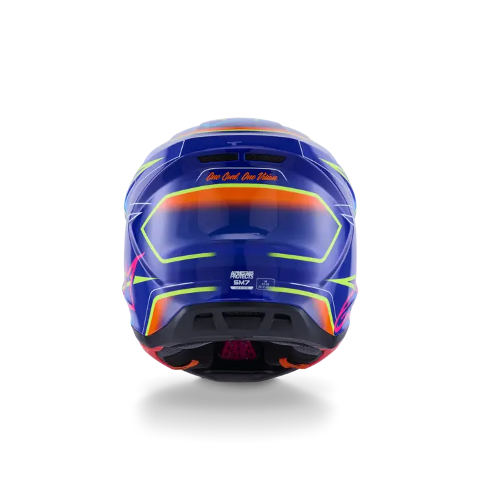 Alpinestars Supertech M7 Motocross Helm Cast ECE06 blau pink gelb