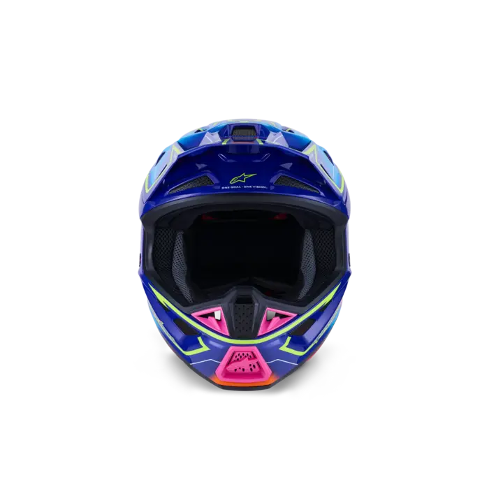 Alpinestars Supertech M7 Motocross Helm Cast ECE06 blau pink gelb