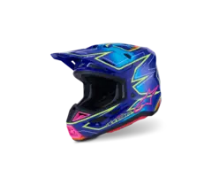 Alpinestars Supertech M7 Motocross Helm Cast ECE06 blau pink gelb