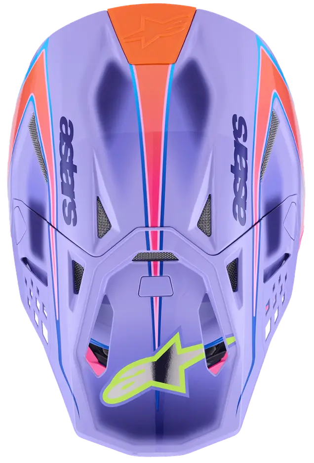 Alpinestars Supertech M10 Motocross Helm Jett Lawrence R01 lila pink fl gelb