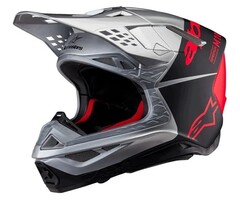 Alpinestars SM10 Supertech Motocross Helm Flood ECE silber schwarz