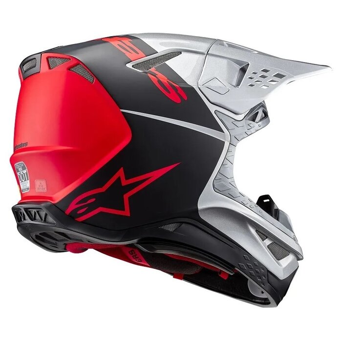 Alpinestars SM10 Supertech Motocross Helm Flood ECE silber schwarz
