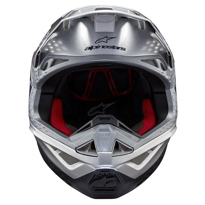 Alpinestars SM10 Supertech Motocross Helm Flood ECE silber schwarz