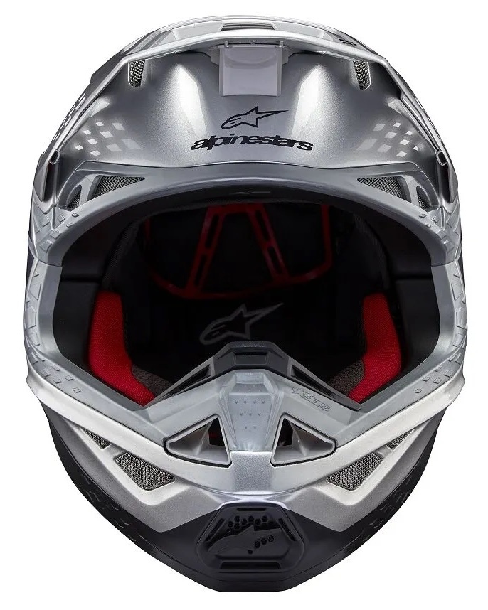 Alpinestars SM10 Supertech Motocross Helm Flood ECE silber schwarz