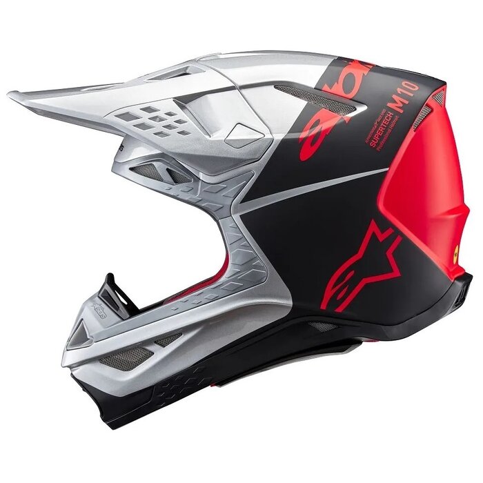 Alpinestars SM10 Supertech Motocross Helm Flood ECE silber schwarz