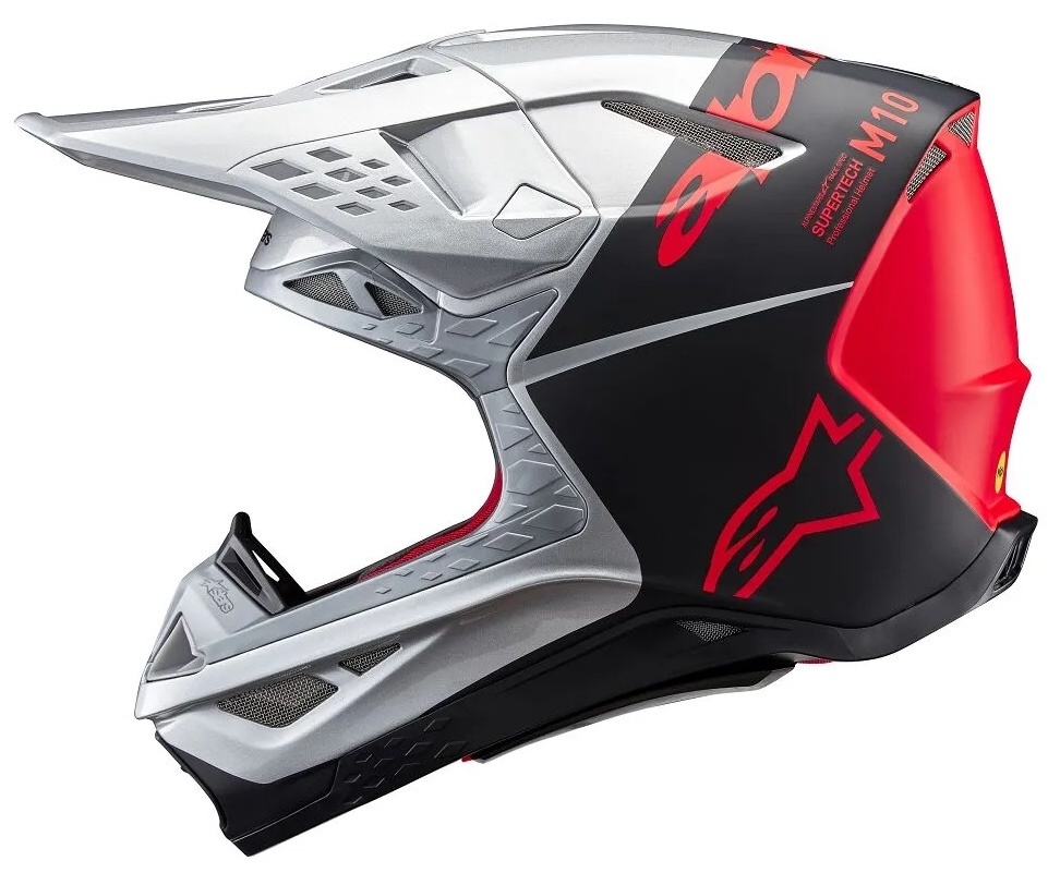 Alpinestars SM10 Supertech Motocross Helm Flood ECE silber schwarz