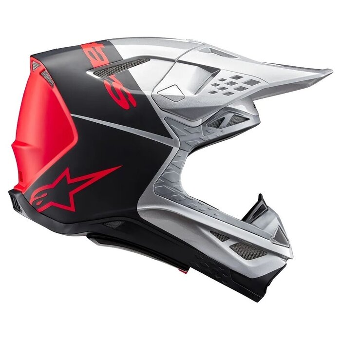 Alpinestars SM10 Supertech Motocross Helm Flood ECE silber schwarz