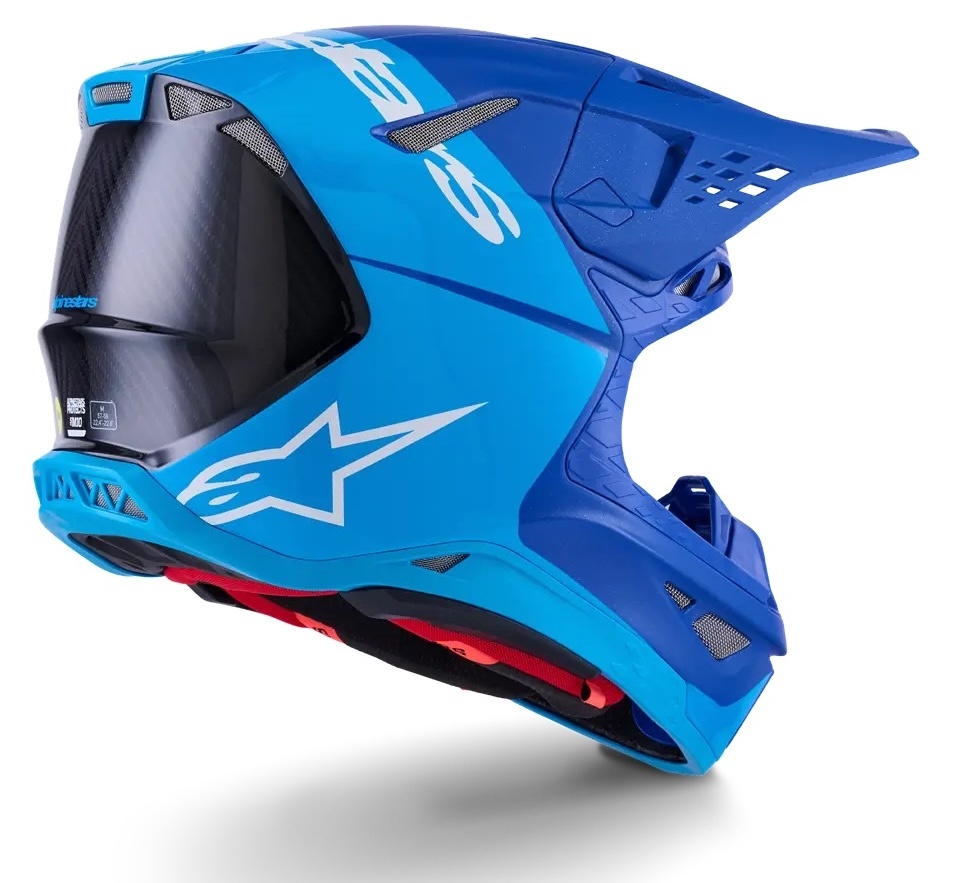 Alpinestars Supertech M10 Motocross Helm Flood ECE blau