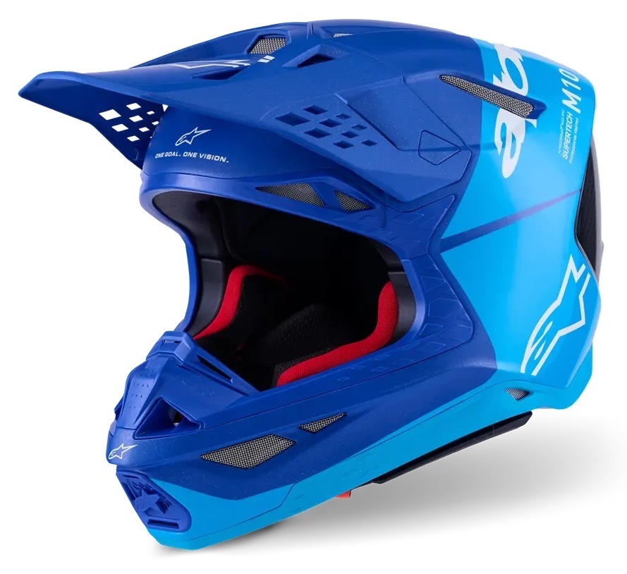 Alpinestars Supertech M10 Motocross Helm Flood ECE blau