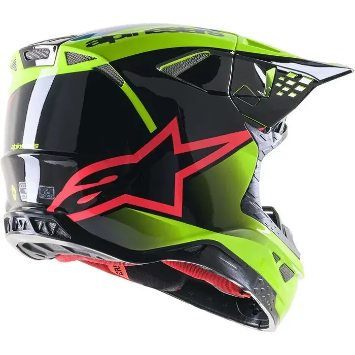 Alpinestars SM10 Supertech Motocross Helm Unite ECE gelb fluo schwarz
