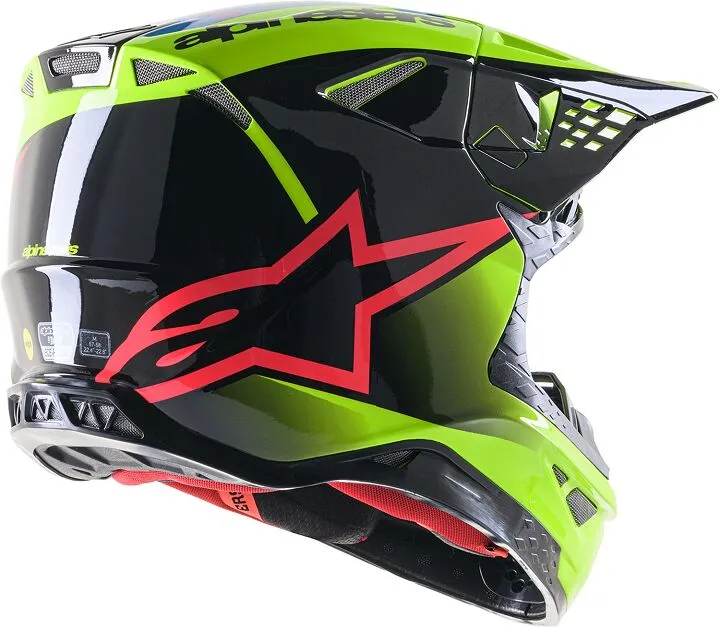 Alpinestars SM10 Supertech Motocross Helm Unite ECE gelb fluo schwarz