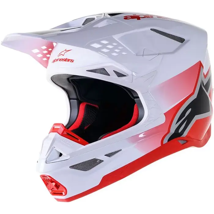 Alpinestars SM10 Supertech Motocross Helm Unite ECE rot weiß glänzend