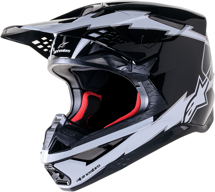 Alpinestars SM10 Supertech Motocross Helm Ampress ECE schwarz weiß matt