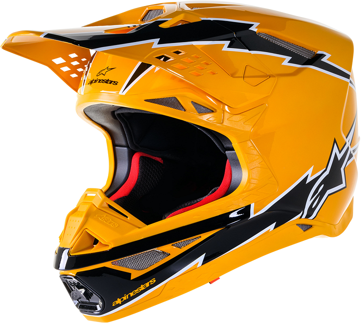 Alpinestars SM10 Supertech Motocross Helm Ampress ECE schwarz gelb glänzend
