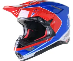 Alpinestars SM10 Supertech Motocross Helm Aeon ECE hellrot blau glänzend