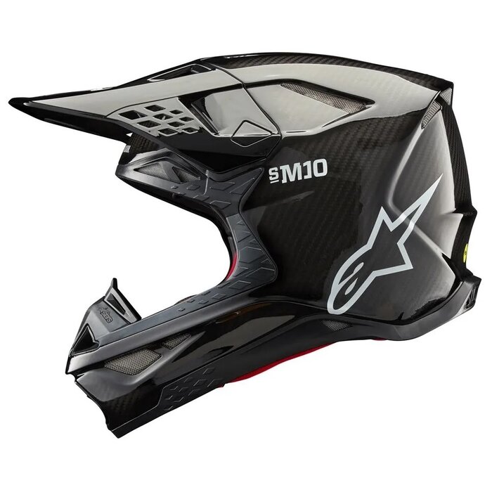 Alpinestars SM10 Supertech Motocross Helm Fame ECE schwarzer Kohlenstoff