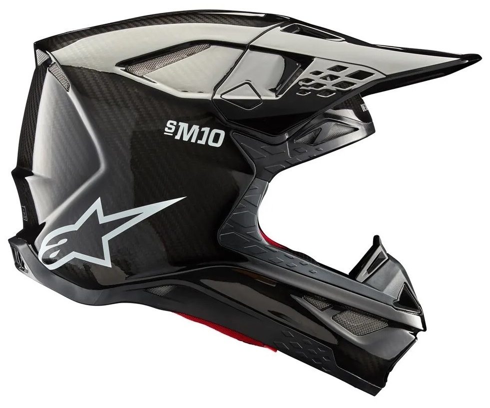 Alpinestars SM10 Supertech Motocross Helm Fame ECE schwarzer Kohlenstoff