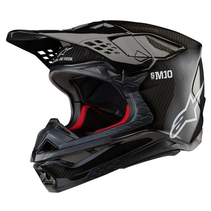 Alpinestars SM10 Supertech Motocross Helm Fame ECE schwarzer Kohlenstoff