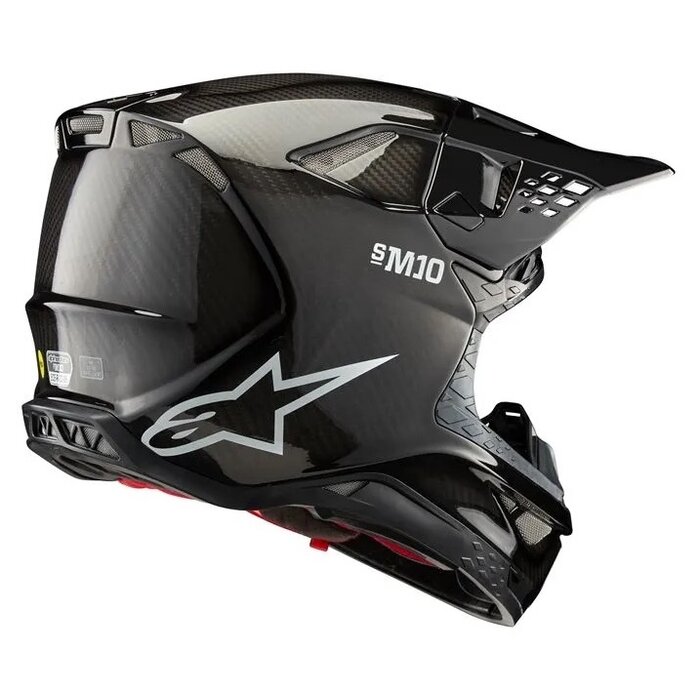 Alpinestars SM10 Supertech Motocross Helm Fame ECE schwarzer Kohlenstoff