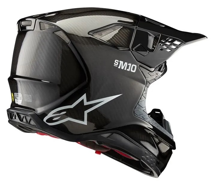 Alpinestars SM10 Supertech Motocross Helm Fame ECE schwarzer Kohlenstoff